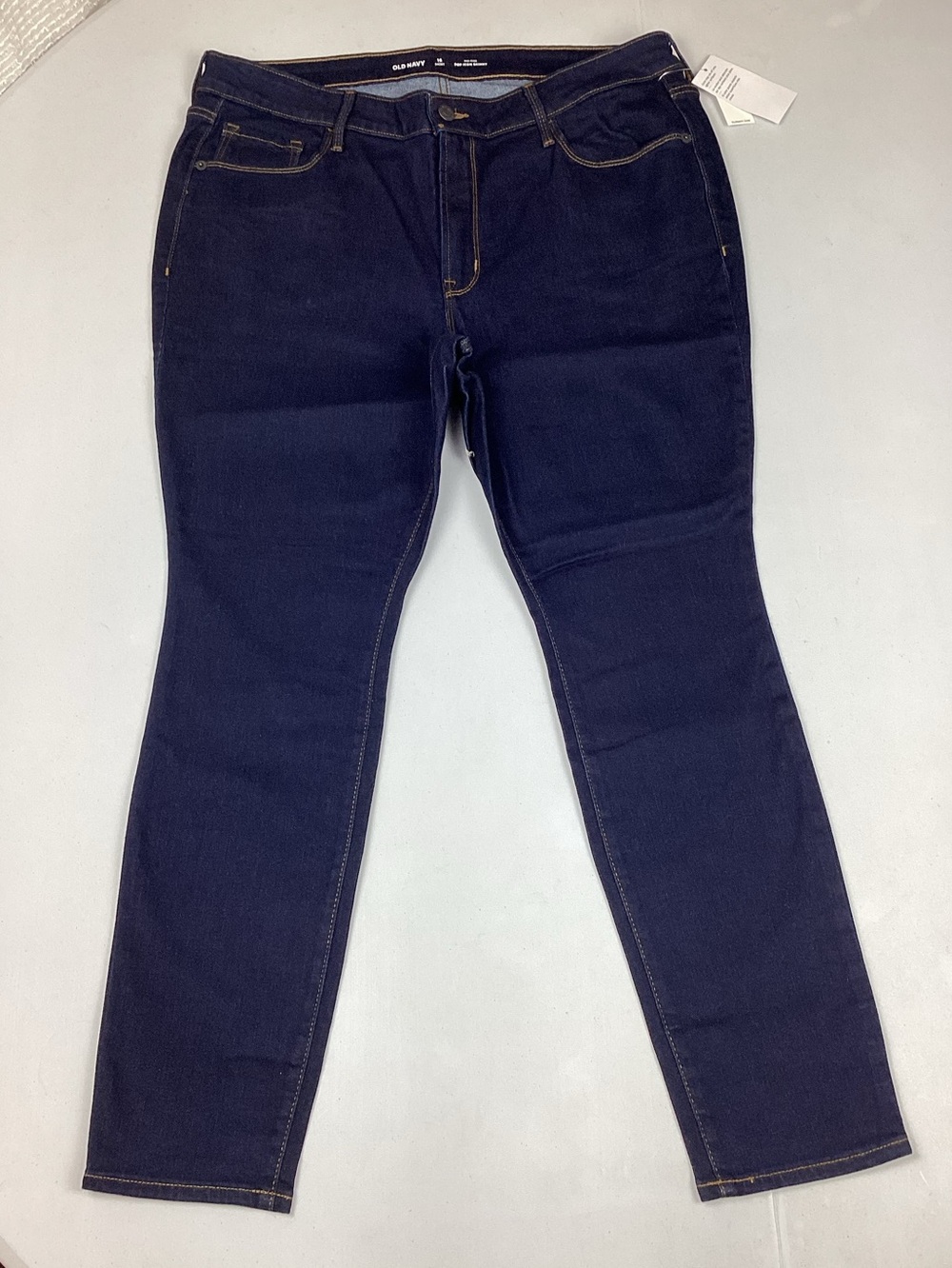 Old Navy Mid-Rise Pop Icon Skinny Dark Wash Stretch Jeans Size 16 Short NEW!